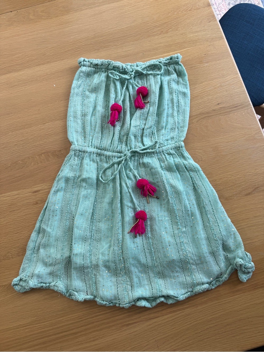Revolve Anoushka dress in Petra aqua and pink sz SM